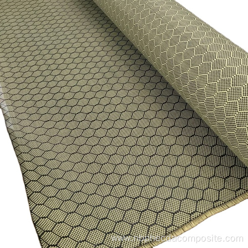 honeycomb texture carbon aramid mixed hexagon fabric